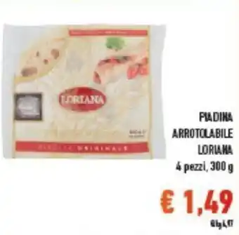Conad Loriana Piadina Arrotolabile 4 pezzi, 300 g offerta