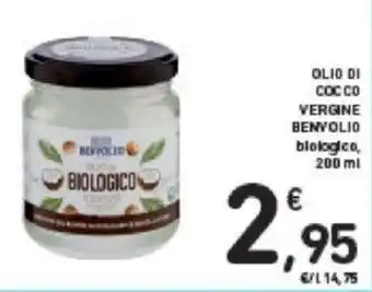 Conad Benvolio Olio di Cocco Vergine 200 ml offerta