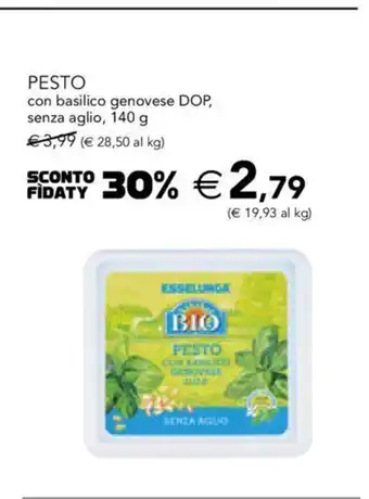 Esselunga Pesto con basilico genovese DOP, senza aglio, 140 g offerta