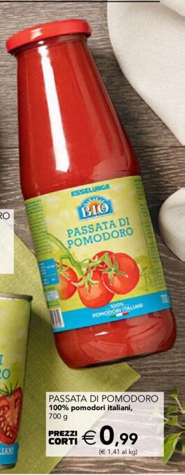 Esselunga Passata Di Pomodoro 100% pomodori italiani, 700 g offerta