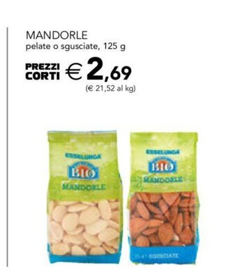 Esselunga Mandorle pelate o sgusciate, 125 g offerta
