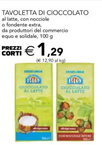 Esselunga Tavoletta Di Cioccolato al latte, con nocciole o fondente extra, da produttori del commercio equo e solidale, 100 g offerta
