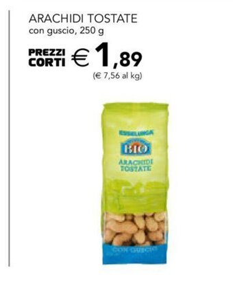 Esselunga Arachidi Tostate con guscio, 250 g offerta