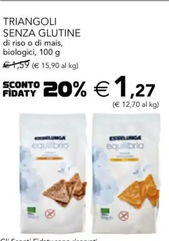 Esselunga Triangoli Senza Glutine di riso o di mais, biologici, 100 g offerta