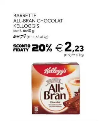 Esselunga Kellogg's Barrette All - Bran Chocolat conf. 6 x 40 g offerta