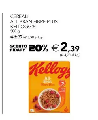 Esselunga Kellogg's Cereali All-Bran Fibre Plus 500 g offerta