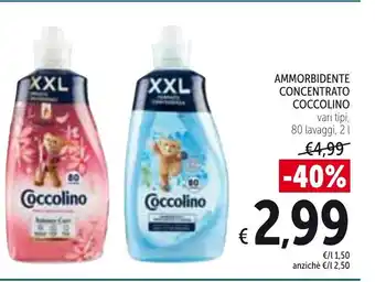 Spazio Conad Coccolino Ammorbidente concentrato 2l offerta