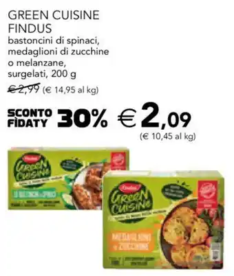 Esselunga Findus Green Cuisine bastoncini di spinach,medaglioni di zucchine o melanzane,surgelati 200 g offerta