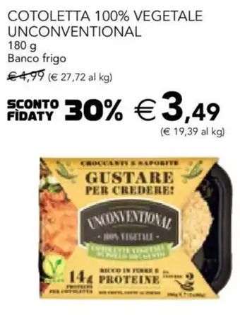 Esselunga Cotoletta 100% Vegetale Unconventional Banco frigo 180 g offerta