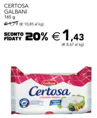 Esselunga Galbani Certosa 165 g offerta