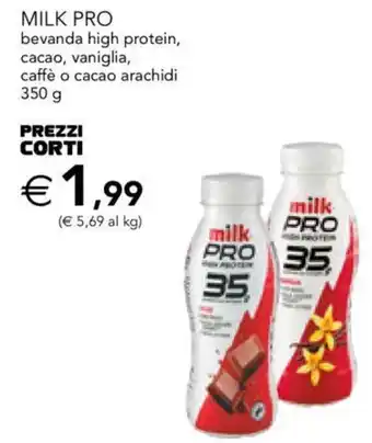 Esselunga milk Pro bevanda high protein,cacao,vaniglia,caffè o cacao arachidi 350 g offerta