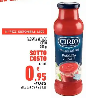 Conad Cirio Passata Verace 700 g offerta