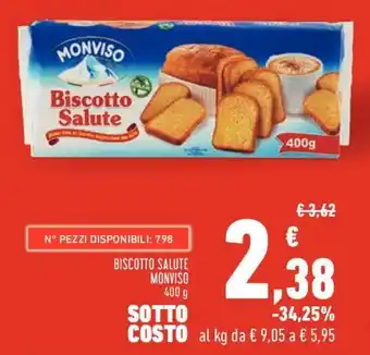 Conad Monviso Biscotto Salute 400 g offerta