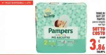 Conad Pampers Pannolini Baby Dry pacco singolo vari tipi offerta