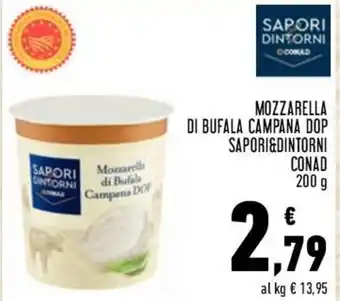 Conad Sapori & Dintorni Conad Mozzarella Di Bufala Campana DOP 200 g offerta