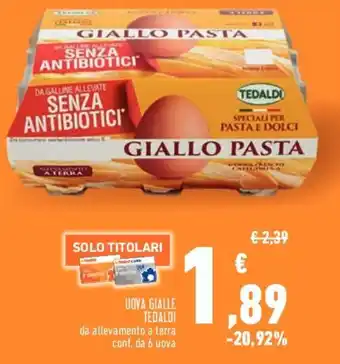 Conad Tedaldi Uova Gialle da allevamento a terra conf. da 6 uova offerta