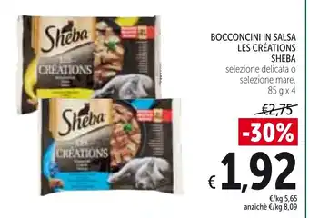 Spazio Conad Sheba Les Créations Bocconcini in Salsa 85gx4 offerta