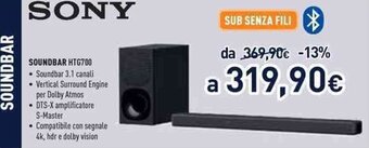 Unieuro Sony Soundbar HTG700 offerta