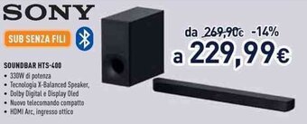 Unieuro Sony Soundbar HTS-400 offerta