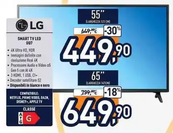 Unieuro LG Smart TV LED UQ7 55" offerta