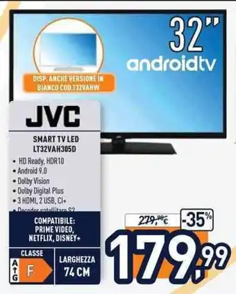Unieuro JVC Smart TV LED LT32VAH305D offerta