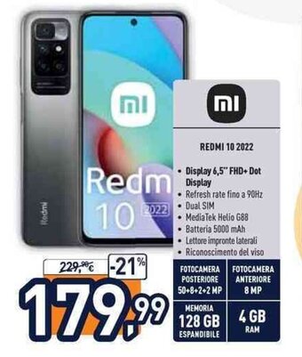 Unieuro Mi Redmi 10 2022 offerta