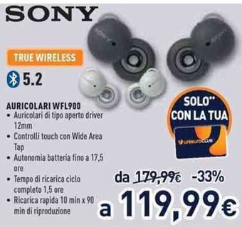 Unieuro Sony Auricolari WFL900 offerta