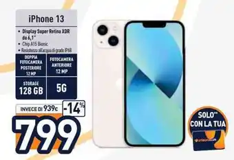 Unieuro Apple iPhone 13 offerta