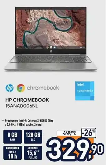 Unieuro hp Chromebook 15ANA0006NL offerta