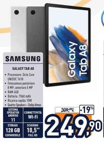 Unieuro Samsung Galaxy Tab A8 offerta
