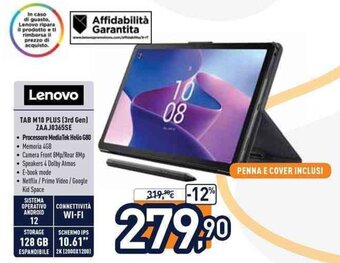 Unieuro Lenovo Tab M10 Plus (3rd Gen) ZAAJ0365SE offerta