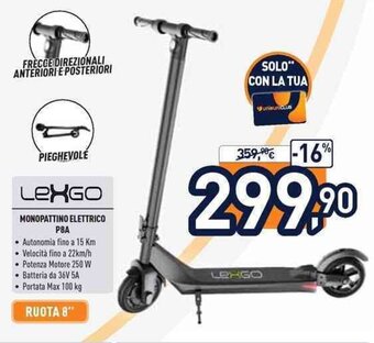 Unieuro Lexgo Monopattino Elettrico P8A offerta