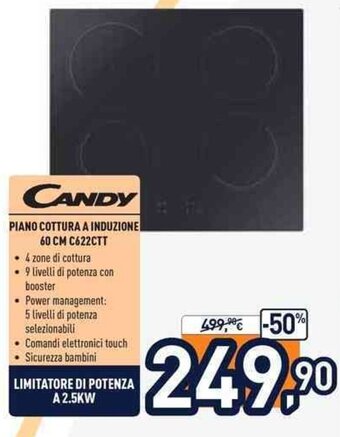 Unieuro Candy Piano Cottura a Induzione 60 cm C622CTT offerta