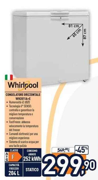 Unieuro Whirlpool Congelatore Orizzontale WH2011A+E offerta