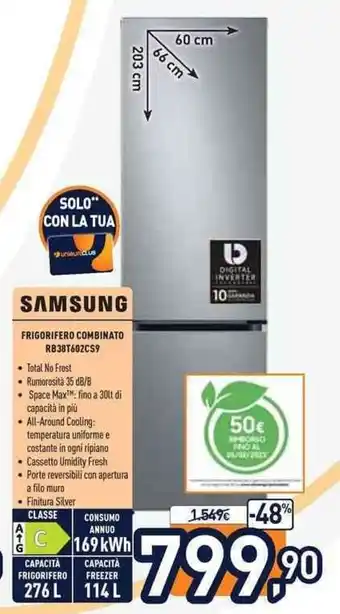 Unieuro Samsung Frigorifero Combinato RB38T602CS9 offerta