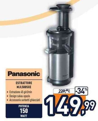 Unieuro Panasonic Estrattore MJL500SXE offerta