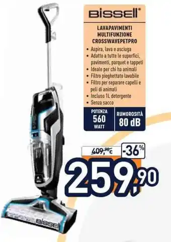 Unieuro Bissell Bissell Lavapavimenti Multifunzione Crosswavepetpro offerta