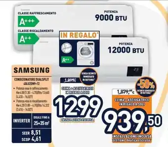 Unieuro Samsung Condizionatore Dualsplit 40LUZ0N9+12 offerta