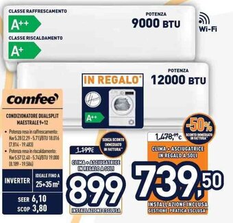 Unieuro Comfee' Condizionatore Dualsplit Maestrale 9+12 offerta
