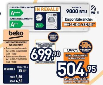 Unieuro beko Condizionatore Monosplit Evolution Pro 25 offerta