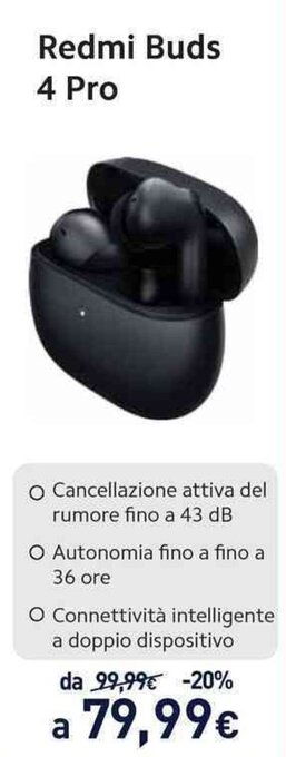 Unieuro Redmi Buds 4 Pro offerta