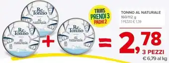 Todis Re Tonno Al Naturale 3 pezzi 160/112 g offerta
