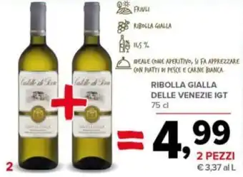 Todis Ribolla Gialla Delle Venezie IGT 2 pezzi 75 cl offerta