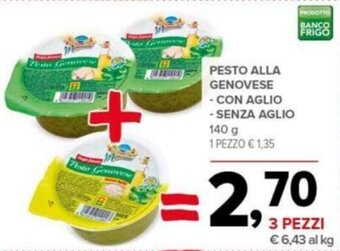 Todis Pesto Alla Genovese con aglio/senza aglio 140 g offerta