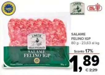 Todis L'Arte Delle Specialità Salame Felino IGP 80 g offerta