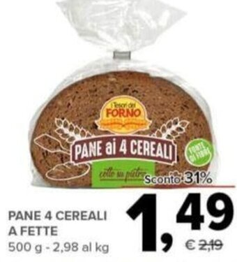 Todis Pane 4 Cereali a Fette 500 g offerta