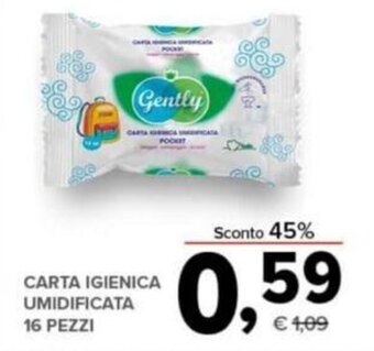 Todis Gently Carta Igienica Umidificata 16 pezzi offerta