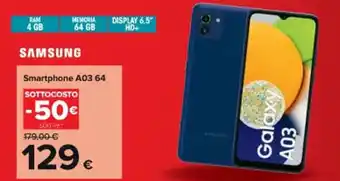 Carrefour Iper Samsung Smartphone A03 64 offerta