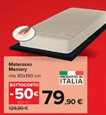 Carrefour Iper Materasso Memory 80x190 cm offerta
