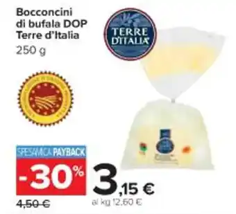 Carrefour Iper Terre d'Italia Bocconcini di bufala DOP 250 g offerta